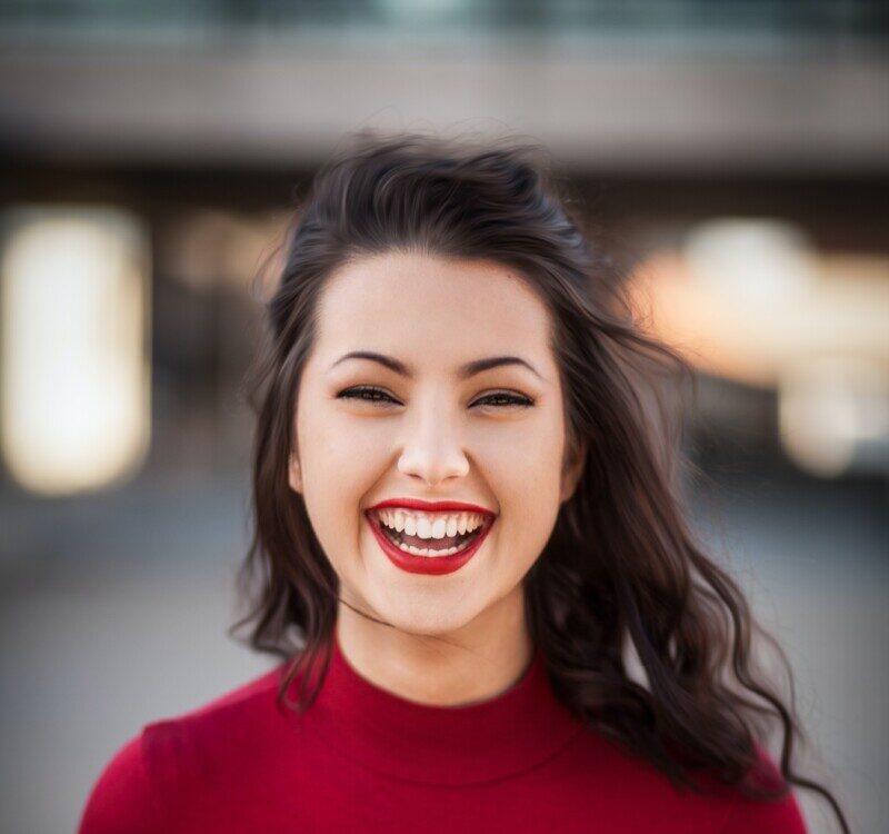 closeup photography of woman smiling